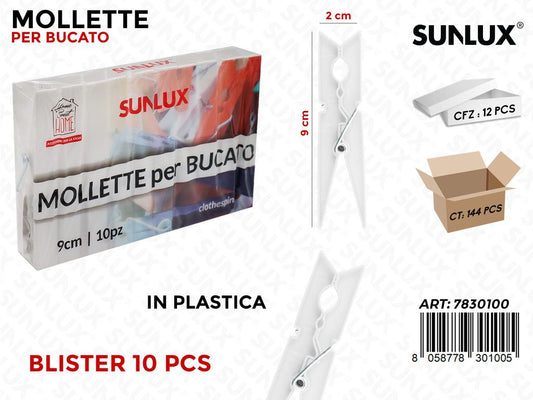 Mollette per Bucato Bianco 10PCS 2*9CM