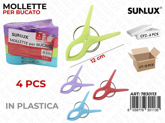 Mollette Per Bucato Colori Ass. 4Pc-8*12Cm
