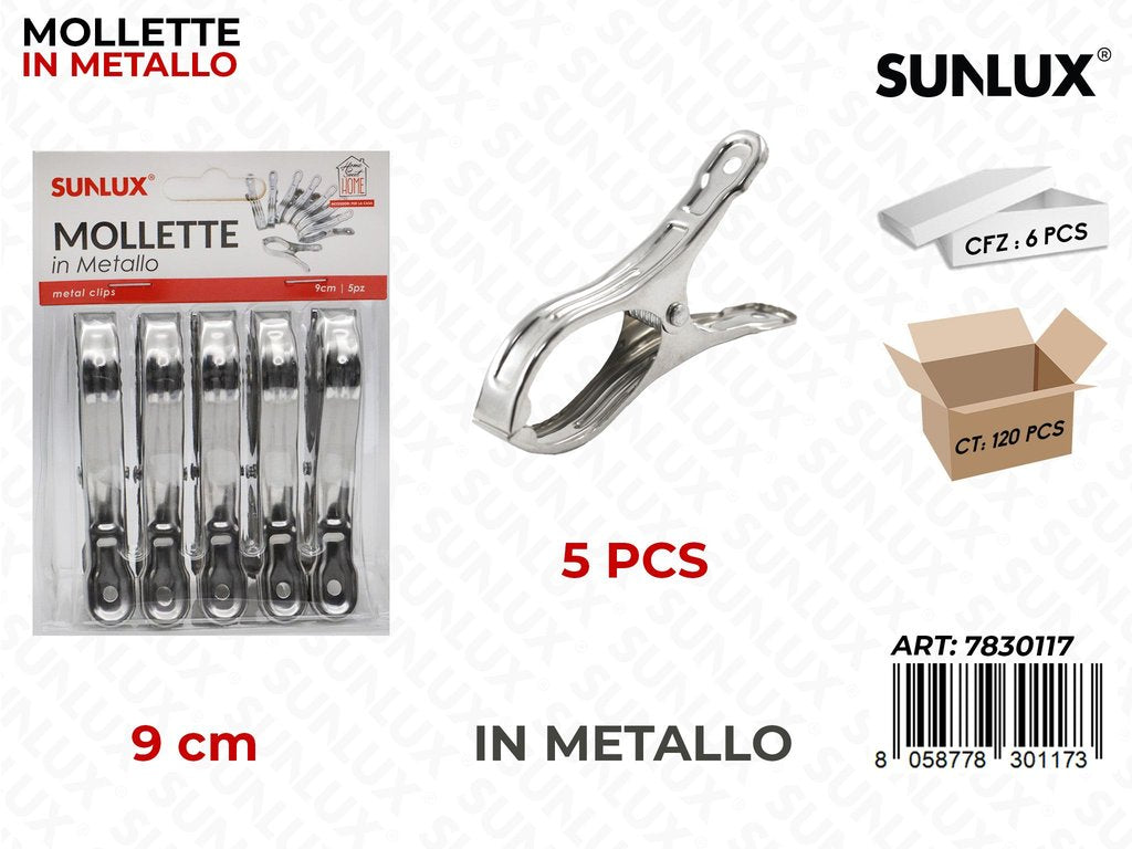 Mollette in Metallo 5PCS 9CM