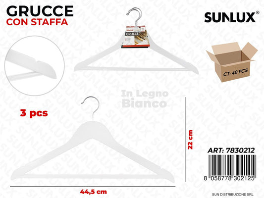 Grucce c/Staffa Bianco 3PCS 44.5*22CM