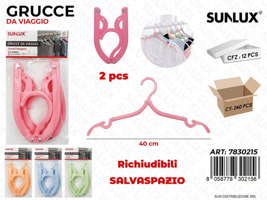 Grucce da Viaggio Richiudibili Ass. 2PCS 40CM