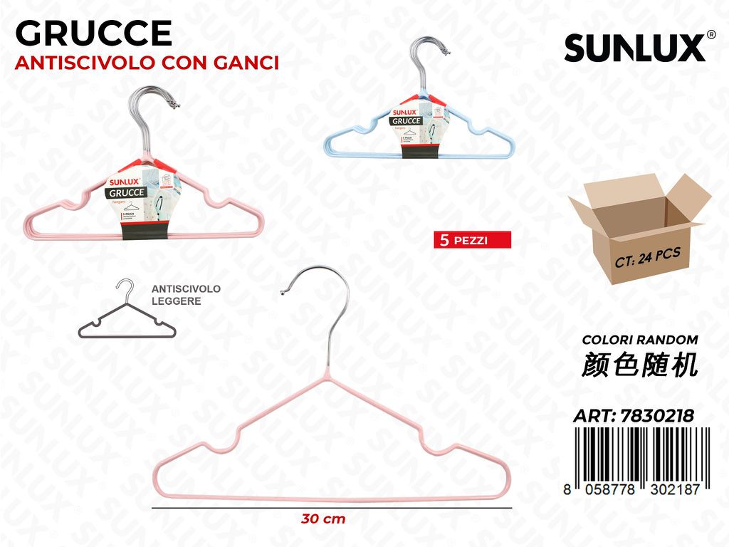 Sunlux Grucce Antiscivolo Ass. 5PCS 30CM
