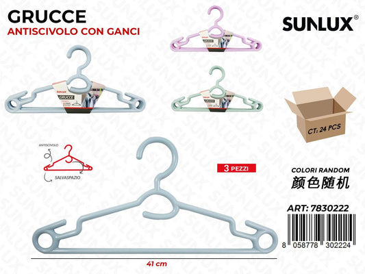 Sunlux Grucce Antiscivolo Ass. 3PCS 41CM