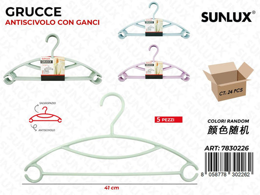 Sunlux Grucce Antiscivolo Ass. 5PCS 41CM