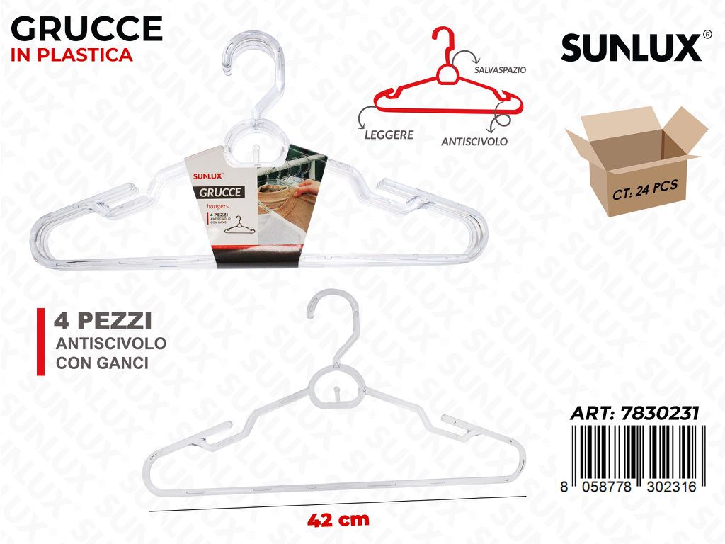 Sunlux Grucce Antiscivolo Ass. 4PCS 42CM