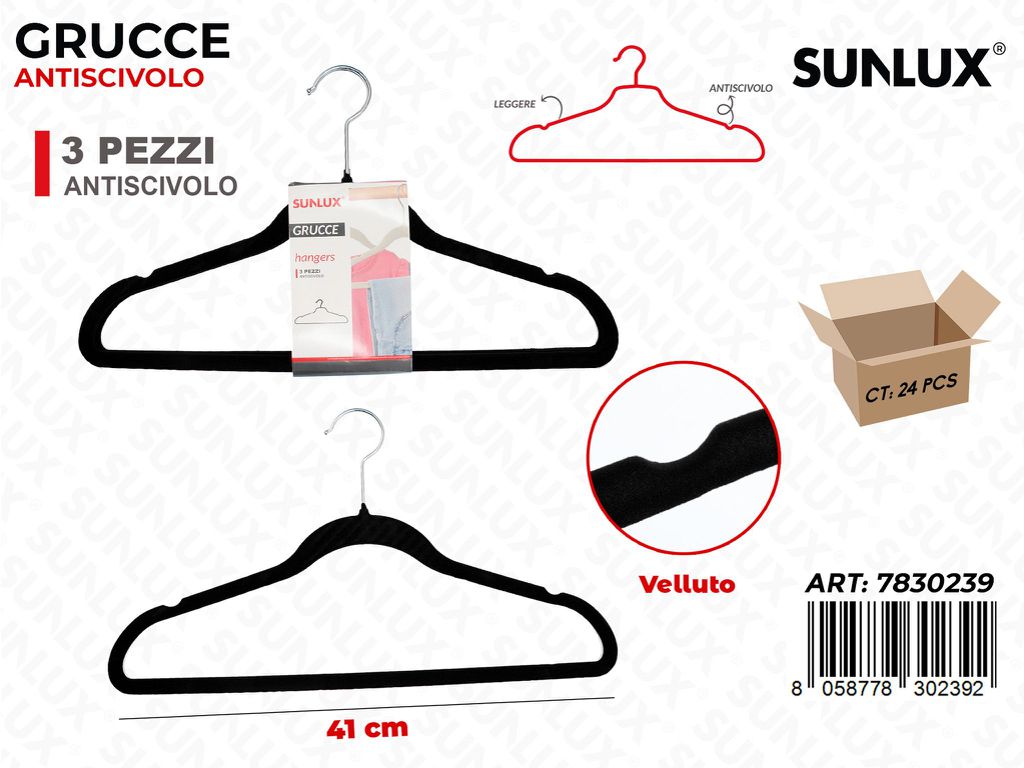Sunlux Grucce Antiscivolo Ass. 3PCS 41CM