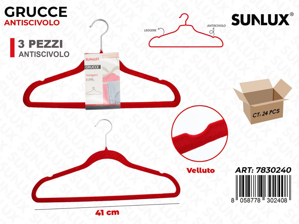 Sunlux Grucce Antiscivolo Ass. 3PCS 41CM