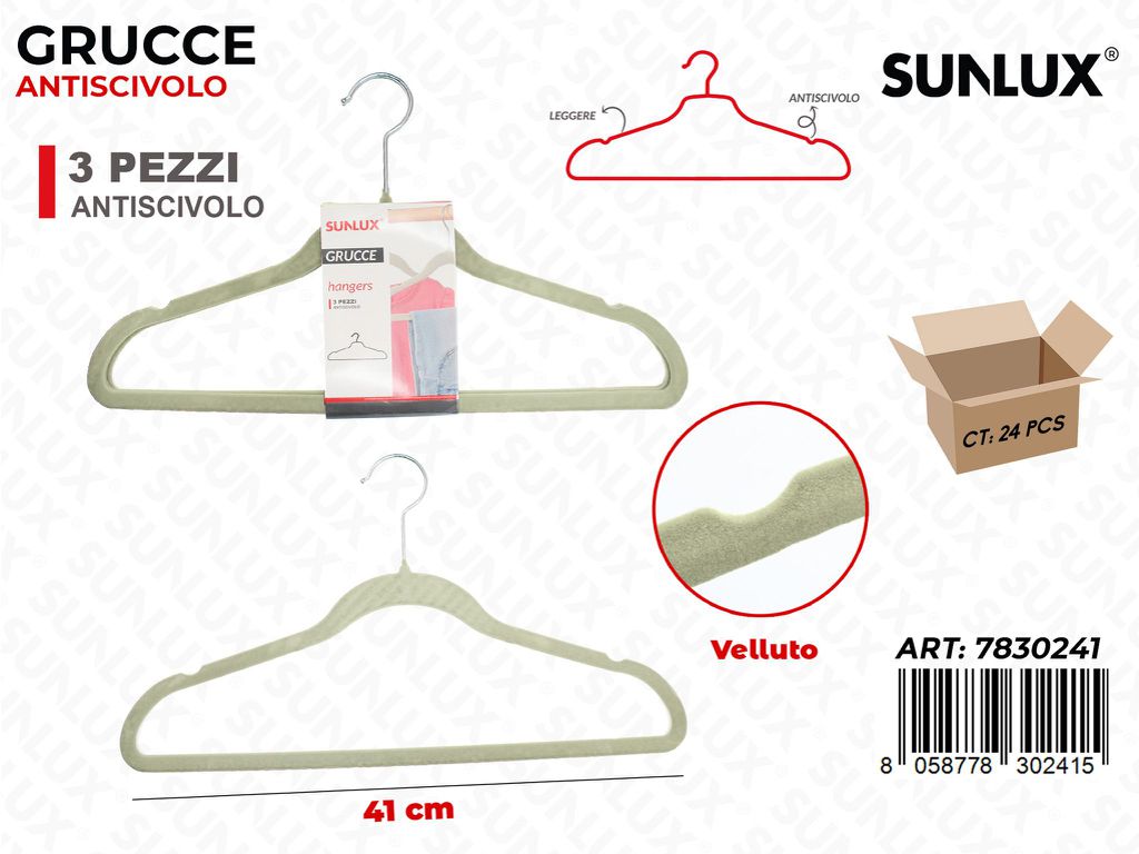 Sunlux Grucce Antiscivolo Ass. 3PCS 41CM