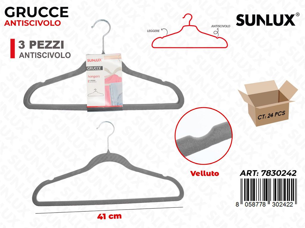 Sunlux Grucce Antiscivolo Ass. 3PCS 41CM