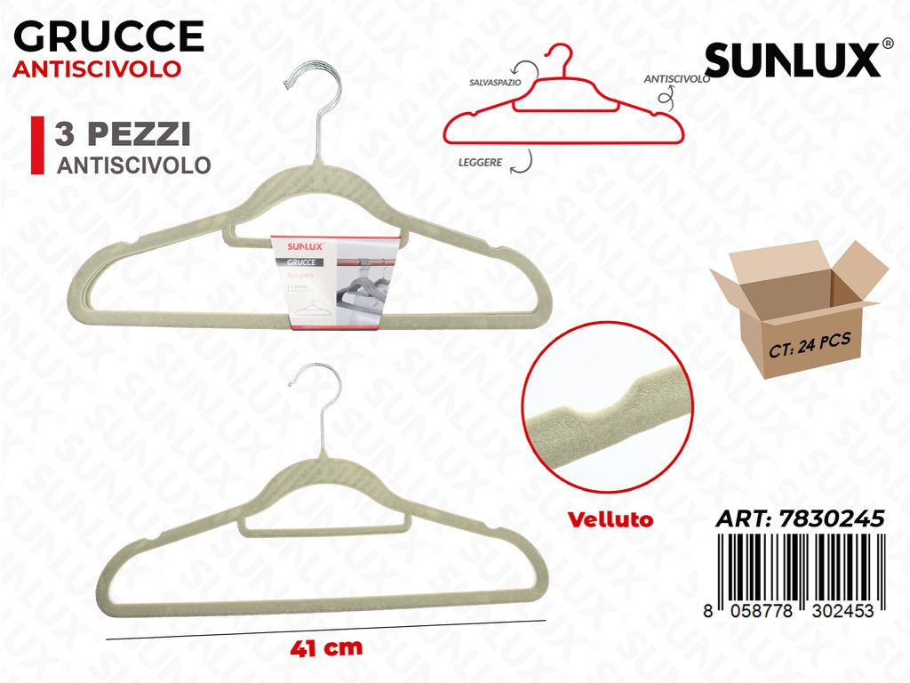 Sunlux Grucce Antiscivolo Ass. 3PCS 41CM