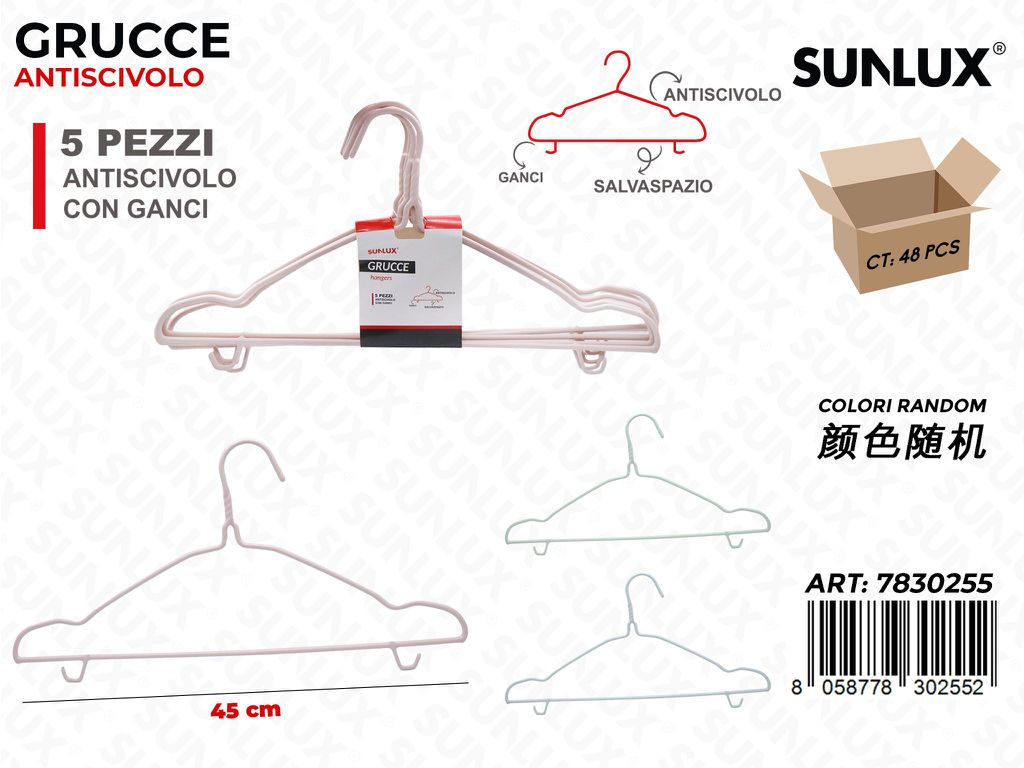 Sunlux Grucce Antiscivolo Ass. 5PCS 45CM