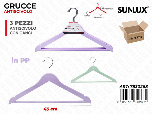 Sunlux Grucce Antiscivolo Pp Ass. 3PCS 43CM