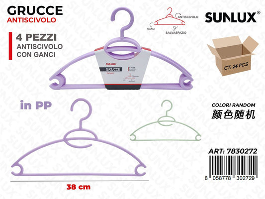 Sunlux Grucce Antiscivolo Pp Ass. 4PCS 38CM
