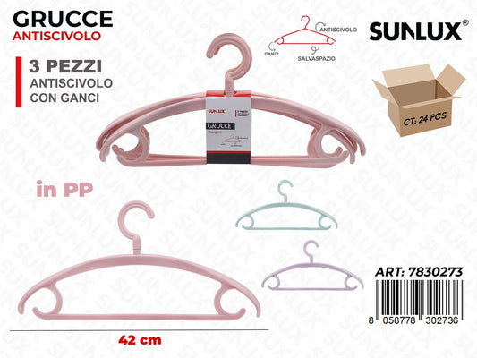 Sunlux Grucce Antiscivolo Pp Ass. 3PCS 42CM