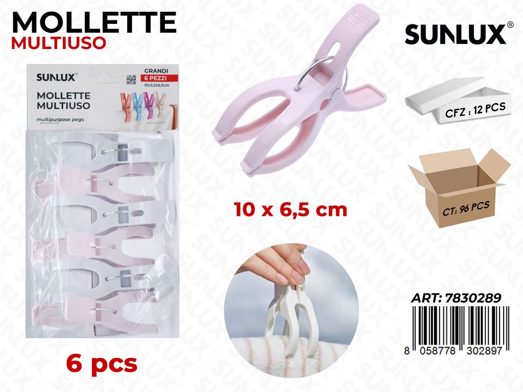 Sunlux Mollette Multiuso Ass. 6PCS 10*6.5CM