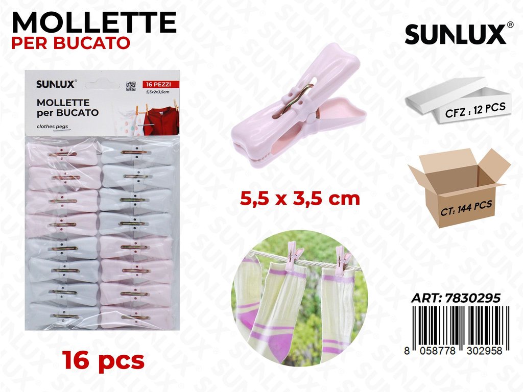 Sunlux Mollette Bucato Ass. 16PCS 5.5*3.5CM