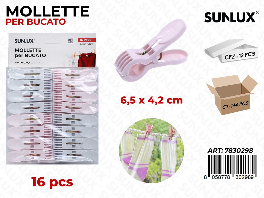 Sunlux Mollette Bucato Ass. 16PCS 6.5*4.2CM