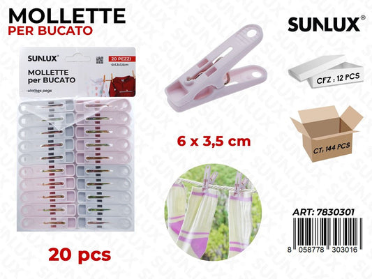 Sunlux Mollette Bucato Ass. 20PCS 6*3.5CM