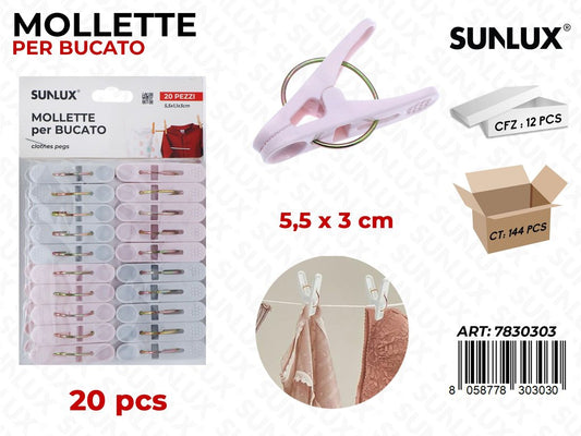 Sunlux Mollette Bucato Ass. 20PCS 5.5*3CM