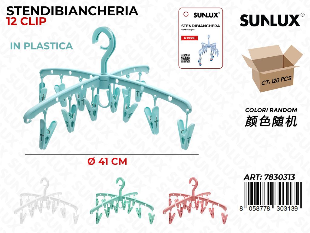 Sunlux Stendibiancheria Plast. 12CLIP 41CM