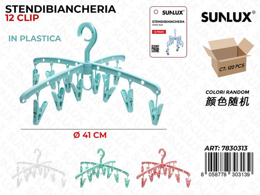 Sunlux Stendibiancheria Plast. 12CLIP 41CM