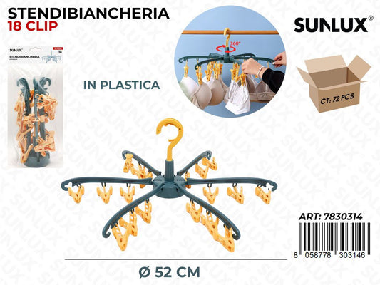Sunlux Stendibiancheria Plast. 18CLIP 52CM