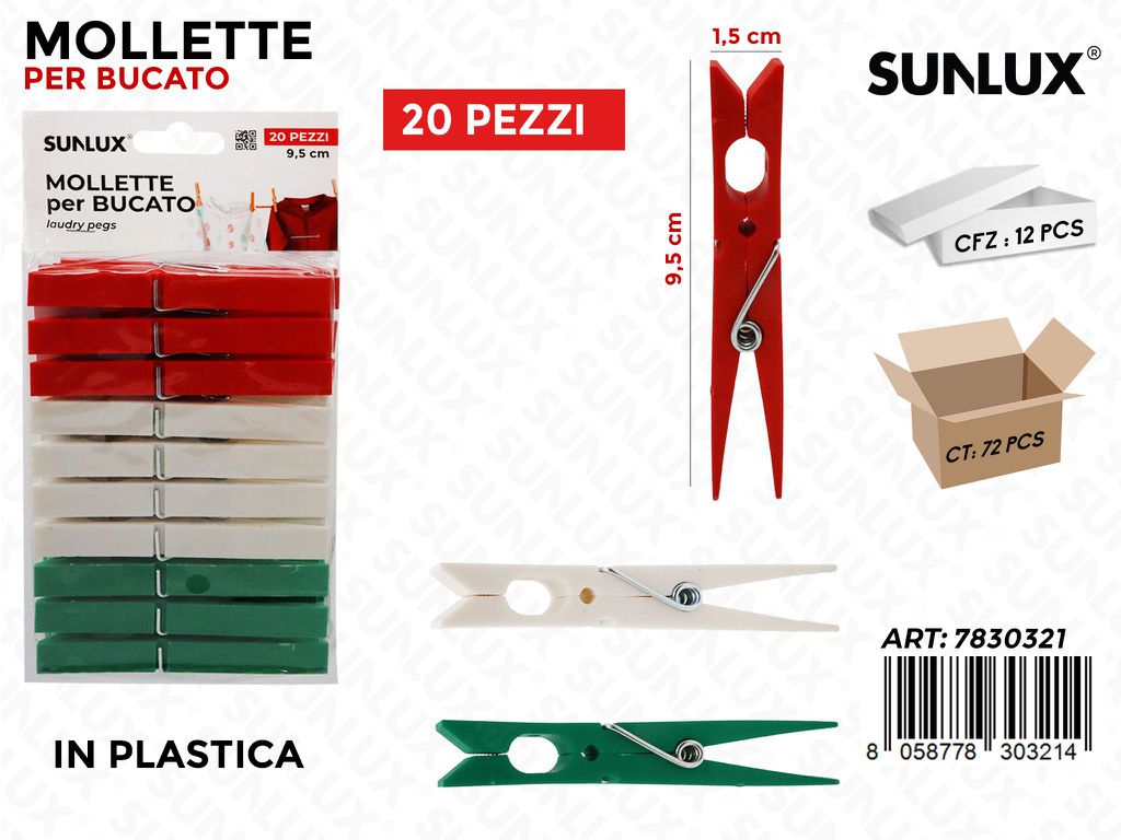 Sunlux Mollette Bucato Ass. 20PCS 1.5*9.5CM