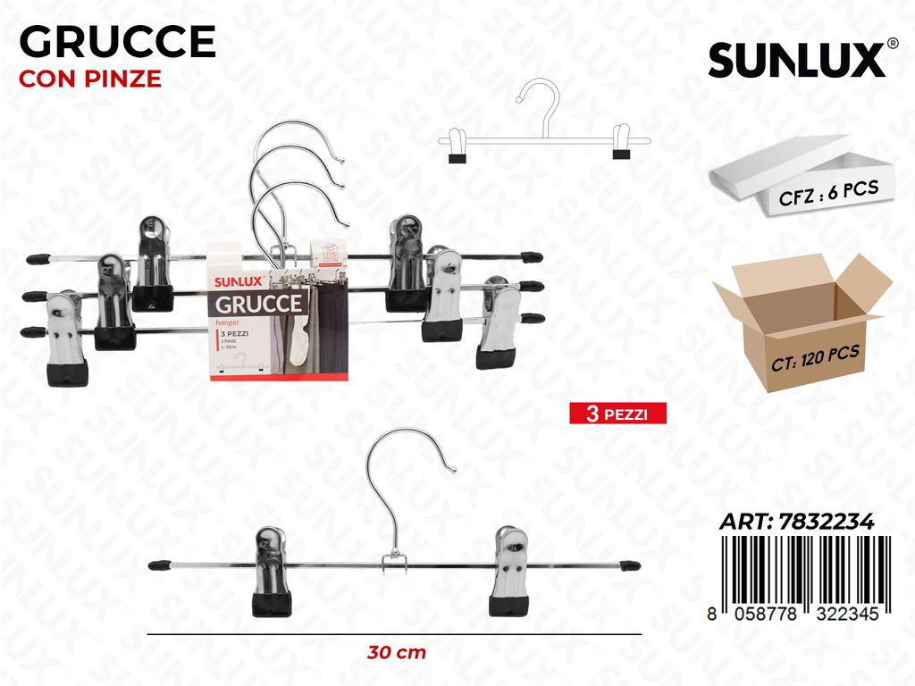Sunlux Grucce c/ Pinze 30CM 3PCS