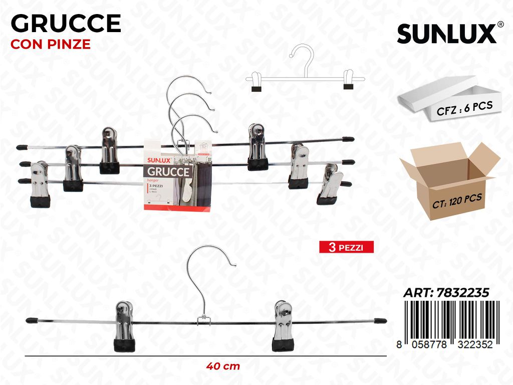 Sunlux Grucce c/ Pinze 40CM 3PCS