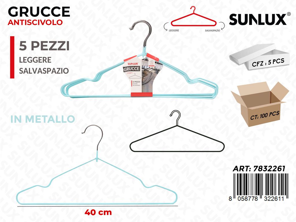 Sunlux Grucce Antisc. Col. Ass. 41CM 5PCS