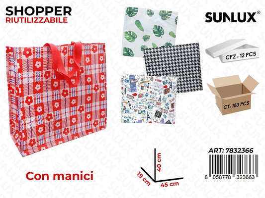 Sunlux Borsa Shopper Ass. in Pp 45*40*19CM
