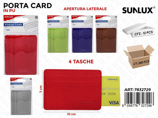 Sunlux Porta Card 4TASCHE Pu Ass. Apert. LAT.10*7CM
