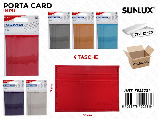 Sunlux Porta Card 4TASCHE Pu Ass. 10*7CM