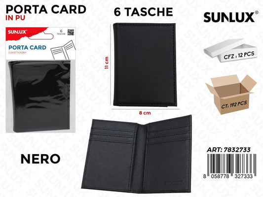 Sunlux Porta Card Nero Pu 6 Tasch. 8*11CM