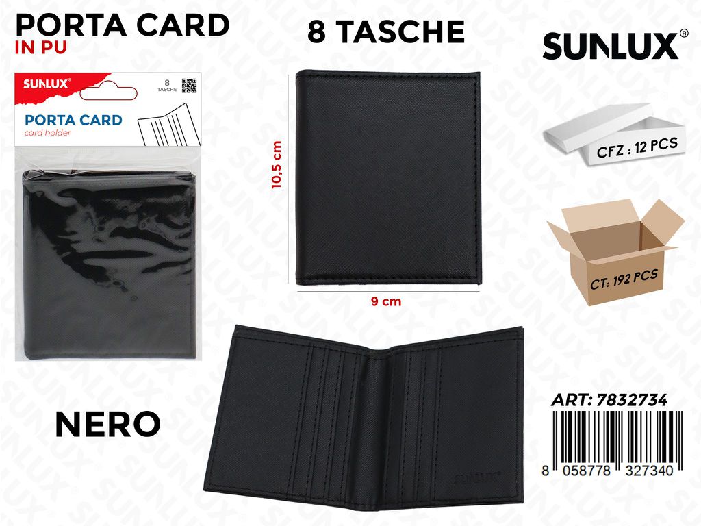 Sunlux Porta Card Nero Pu 8 Tasch. 9*10.5CM