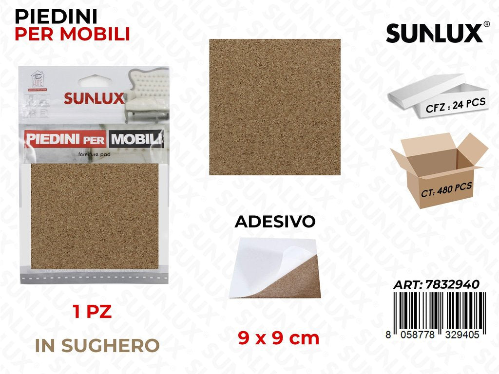 Piedini per Mobili Sughero Adv 9*9CM