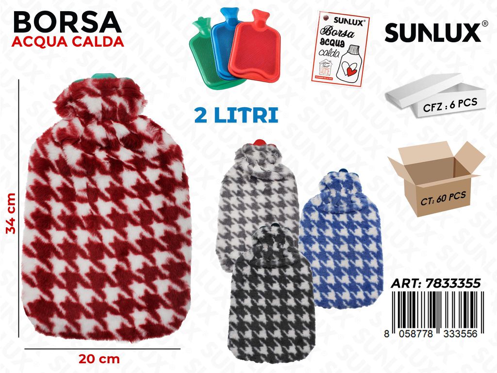 Sunlux Borsa Acqua Calda Ass. 2LT 20*34CM