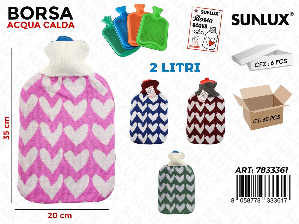 Sunlux Borsa Acqua Calda Ass. 2LT 20*35CM