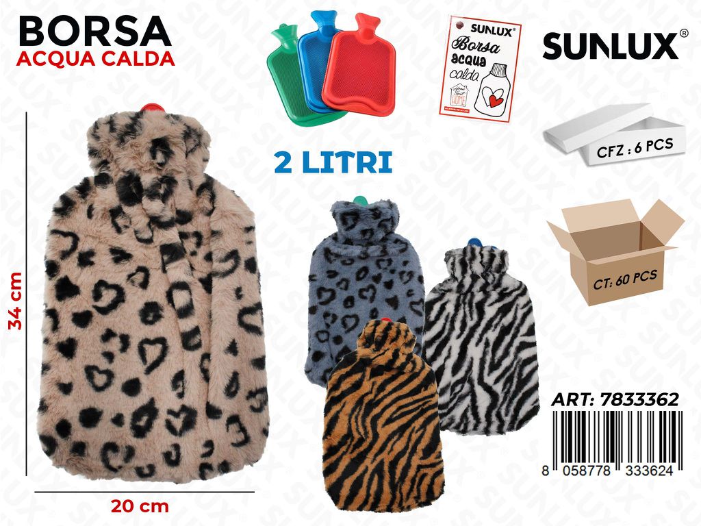 Sunlux Borsa Acqua Calda Ass. 2Lt 20*34Cm