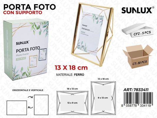 Sunlux Porta Foto Oro in Ferro 13*18CM