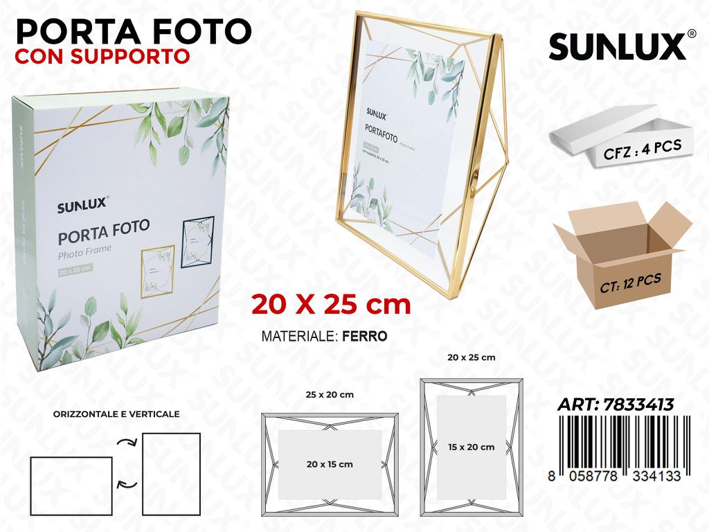 Sunlux Porta Foto Oro in Ferro 20*25CM