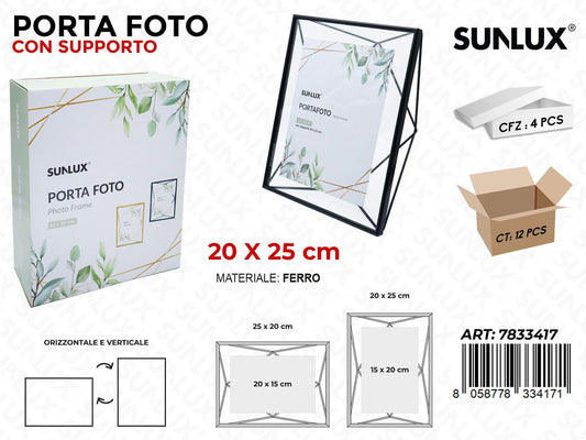 Sunlux Porta Foto Nero in Ferro 20*25CM