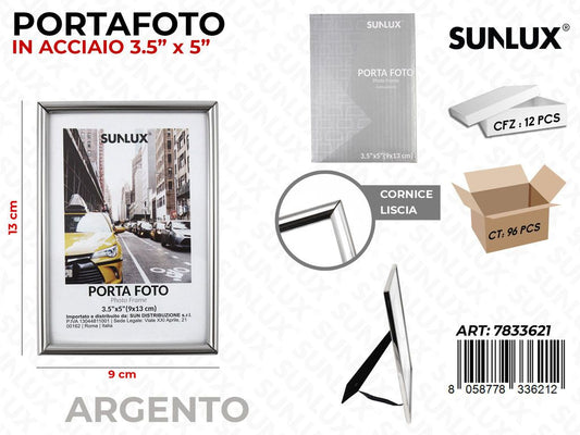 Portafoto in Acciaio Argento 9*13CM