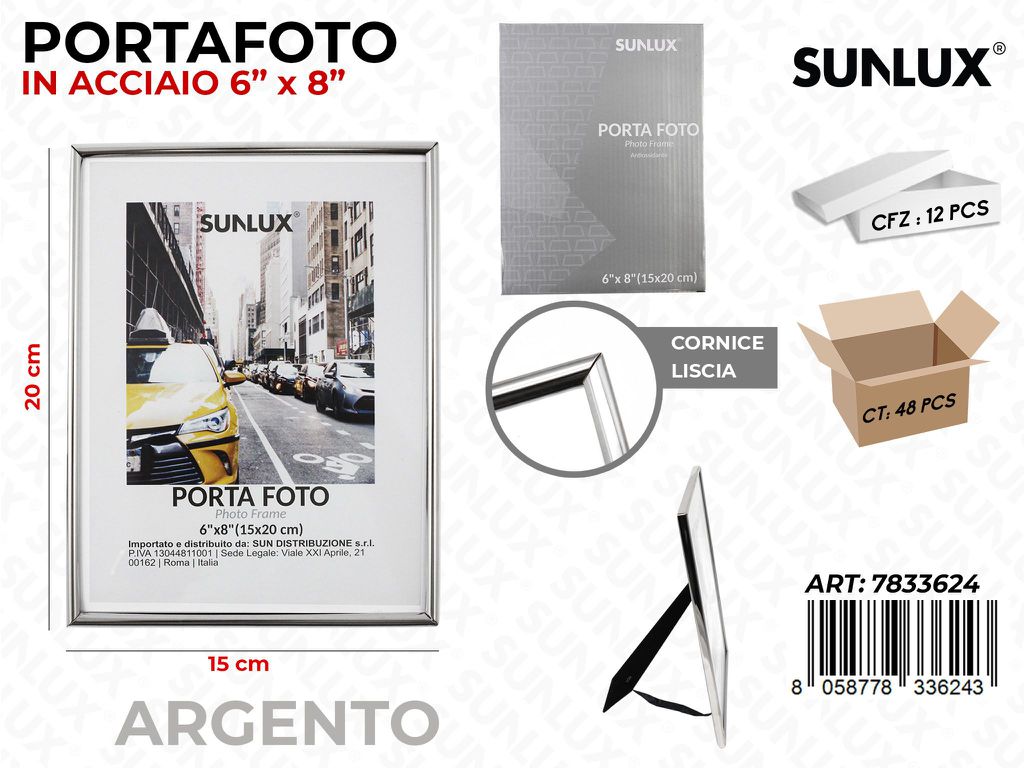 Portafoto in Acciaio Argento 15*20CM