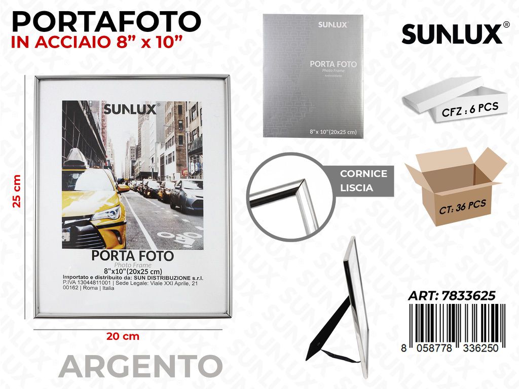 Portafoto in Acciaio Argento 20*25CM