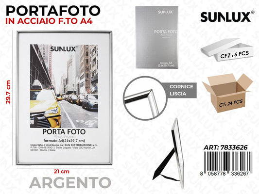 Portafoto in Acciaio Argento 21*29.7CM