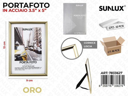 Portafoto in Acciaio Oro 9*13CM