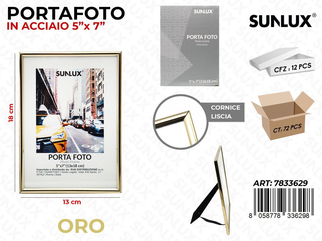 Portafoto in Acciaio Oro 13*18CM