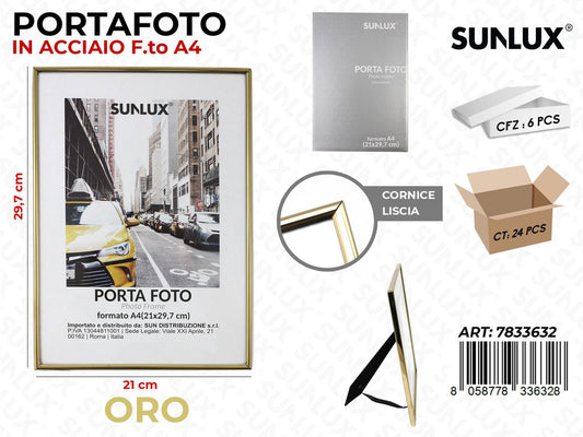 Portafoto in Acciaio Oro 21*29.7CM