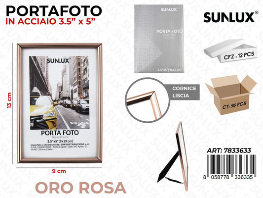 Portafoto in Acciaio Oro Rosa 9*13CM